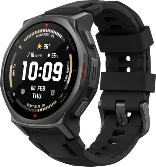Amazfit T-Rex 3 Pro Okosóra 44mm Fekete Szilikon szíjjal - Titán