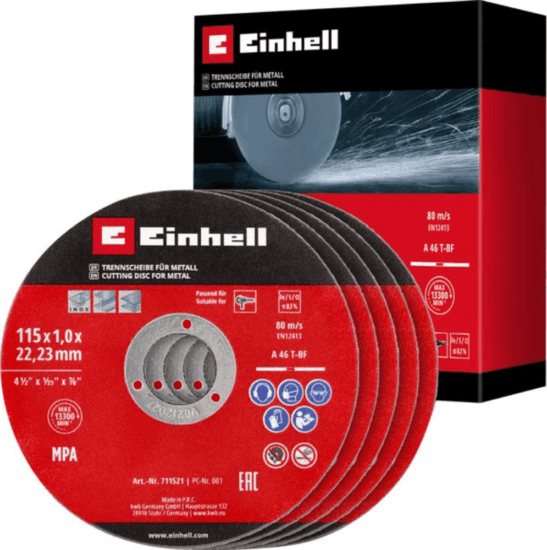 Einhell 711521 Vékony Fém vágókorong Ø 115 x 22,23 x 1,0mm (5db/csomag)