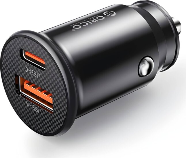 Orico PM-30-1A1C-BK USB-A + USB-C Autós Gyorstöltő 30W - Fekete