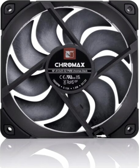 Noctua NF-A12x25 G2 PWM 120mm PWM Rendszerhűtő Ventilátor - Fekete