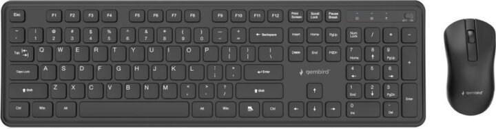 Gembird KBS-WPS-01 Slim Wireless Billentyűzet + Egér US - Fekete Gembird KBS-WPS-01 Slim Wireless Billentyűzet + Egér US - Fekete