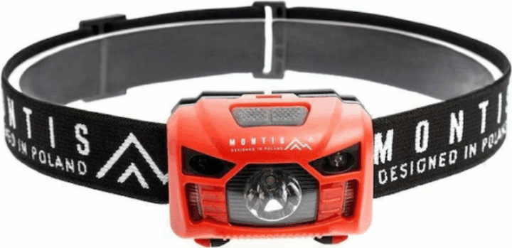 Montis MT002 Akkus LED Fejlámpa 100 Lumen - Piros / Fekete