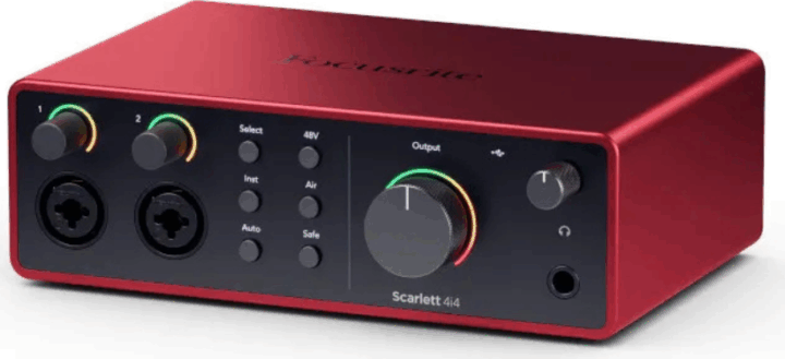 Focusrite Scarlett 4i4 4Gen USB 4 csatornás Audio Interfész - Bordó