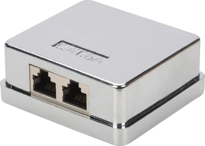 Digitus DN-93713 2x RJ45 Cat6a Árnyékolt Hálózati Csatlakozódoboz - Fehér