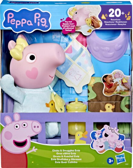 Hasbro Peppa Malac röfögő és gügyögő Evie plüssfigura