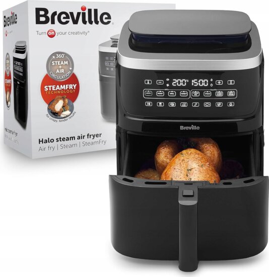 Breville VDF133X AirFryer Forrólevegős sütő 7L 1300 Watt - Fekete