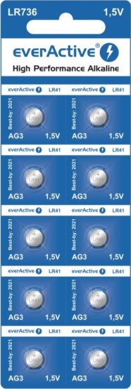 EverActive G3 LR736 / LR41 Alkáli Gombelem 1.5V (10db / csomag)