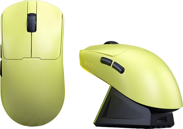 LEOBOG GM3 Bluetooth + RF Wireless Gaming Egér Töltő Dokkolóval - Sárga