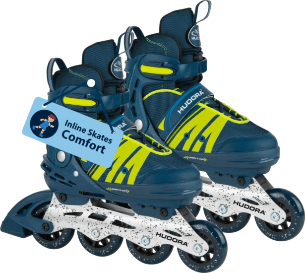 Hudora Inline Skates Állítható Egysoros Görkorcsolya 29-34 Méret - Sötétkék/Zöld