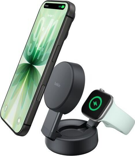 Belkin WIZ043KQCH UltraCharge Qi2 2-in-1 Wireless Mágneses Töltő Állvánnyal 25W - Fekete