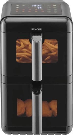 Sencor SFR 1250BK AirFryer Forrólevegős sütő 2 x 5,8L 3000 Watt - Fekete