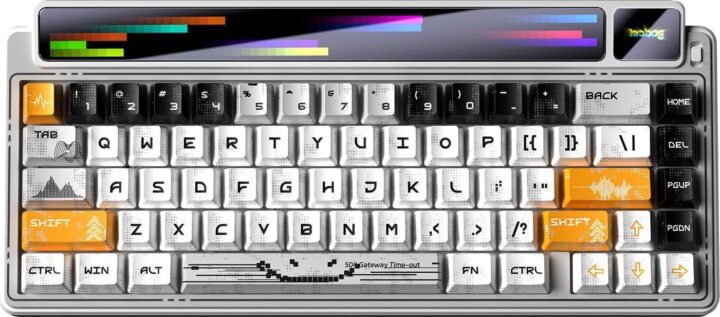 AULA AMG65 White Jasper RGB Gasket Tri-Mode Mechanikus Wireless Gaming Billentyűzet US - Fehér
