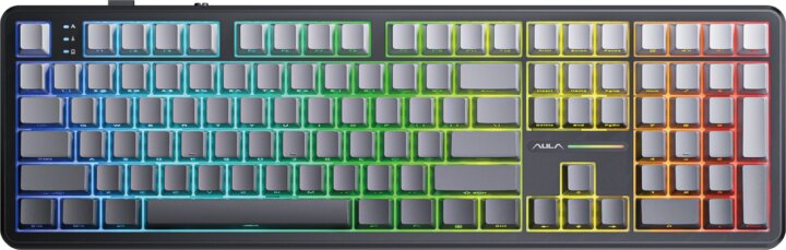 AULA F108 Nimbus V3 RGB Gasket Tri-Mode Mechanikus Wireless Gaming Billentyűzet US - Szürke