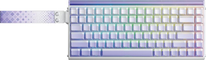 AULA Hero 84 HE Jade King RGB Gasket Mechanikus Vezetékes Gaming Billentyűzet US - Lila/Fehér