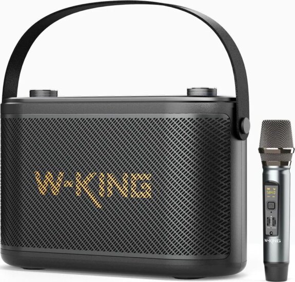 W-King H10S RGB TWS Bluetooth Karaoke Party Hangszóró Mikrofonnal 80W - Fekete