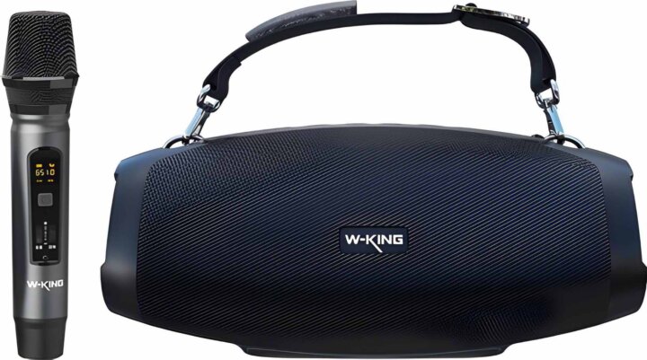 W-KING X10 Hordozható Bluetooth Karaoke Party Hangszóró Mikrofonnal 70W - Fekete