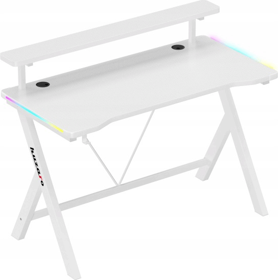 Huzaro Hero 1.9 RGB Gamer asztal felső polccal 120 x 60 x 75 cm - Fehér