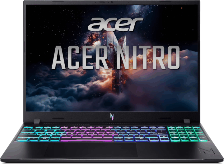 Acer Nitro V16 ANV16-I31-78K0 Laptop Fekete (16" / Intel Core 7-240H / 16GB / 1TB M.2 SSD / Nvidia GeForce RTX 5060)