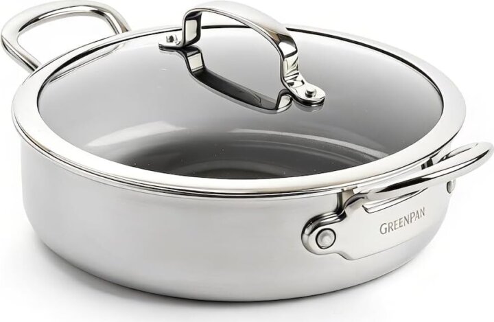 GreenPan Premiere Casserole Univerzális serpenyő Üveg fedéllel 26cm - Inox
