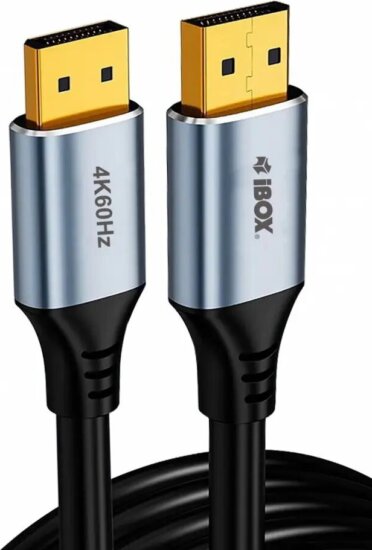 iBox ITVDP012 DisplayPort - DisplayPort 4K 60Hz Kábel 2m - Fekete/Ezüst