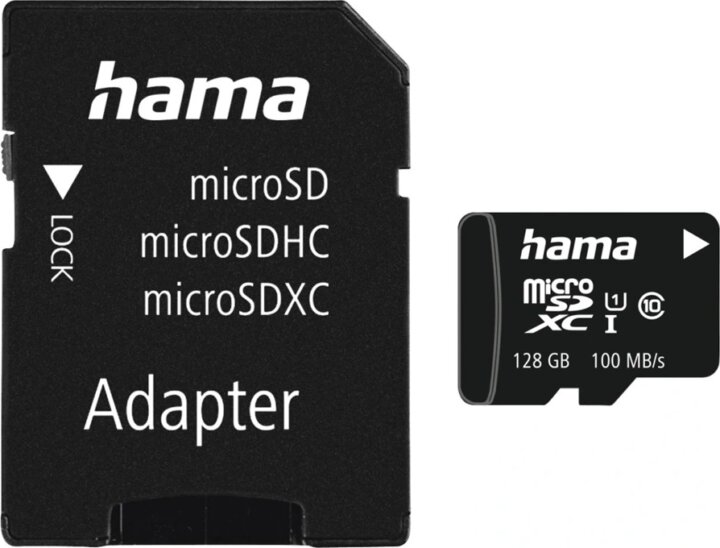 Hama 128GB microSDXC UHS-I Cl10 V10 Memóriakártya + Adapter