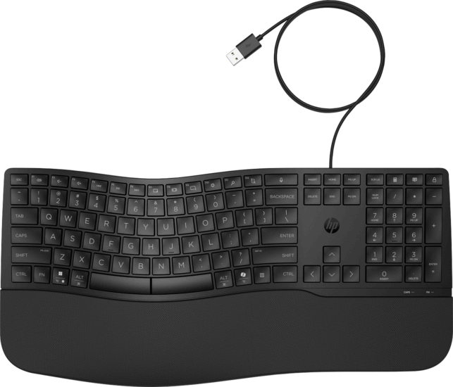 HP 480 Comfort Vezetékes Ergonomikus Billentyűzet ENG - Fekete