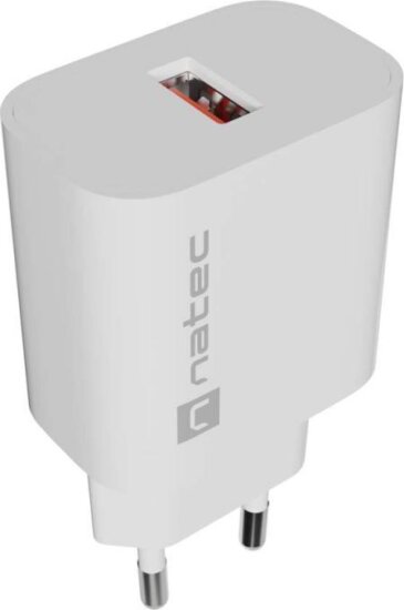 Natec NUC-2392 Ribera USB-A Hálózati Töltő Adapter 18W - Fehér