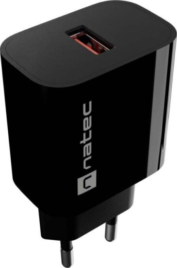 Natec NUC-2393 Ribera USB-A Hálózati Töltő Adapter 18W - Fekete