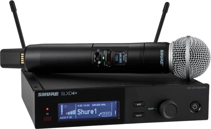 Shure SLXD24+E/58 Vezeték Nélküli Dinamikus Színpadi Mikrofonrendszer SM58 Kapszulával - Fekete