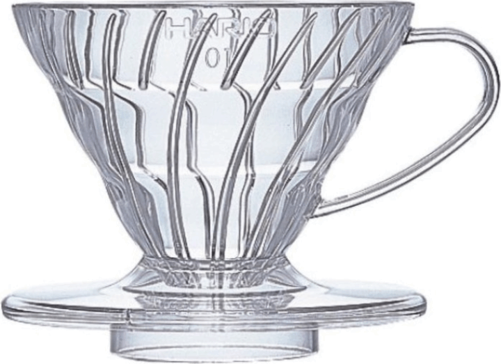 Hario V60-01 Műanyag Kávécsepegtető / Dripper 1-2 csészéhez - Átlátszó