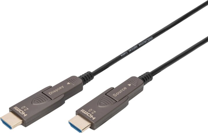 Digitus AK-330127-150-S HDMI - Micro HDMI 4K UHD AOC Optikai Kábel 15m - Fekete