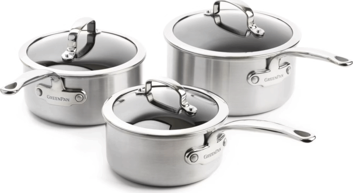 GreenPan Premiere Casserole 3 részes Serpenyő készlet 16 / 18 / 20 cm - Inox