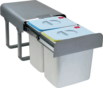 Teka ECO EASY 45 Beépíthető Műanyag szelektív szemetes 2 x15L - Szürke