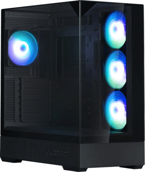 Zalman P40 Prism plus Midi Torony Számítógépház + 4db 120mm ventilátor - Fekete Zalman P40 Prism plus Midi Torony Számítógépház + 4db 120mm ventilátor - Fekete