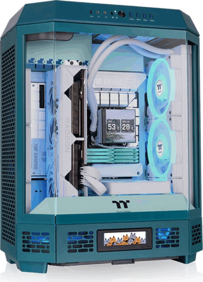 Thermaltake The Tower 600 Midi Torony Számítógépház + 2db 140mm ventilátor - kék Thermaltake The Tower 600 Midi Torony Számítógépház + 2db 140mm ventilátor - kék