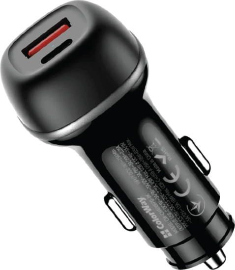 Colorway CW-CHA068PD-BK USB-C (PD) + USB-A 3.0 Autós Gyorstöltő 83W - Fekete