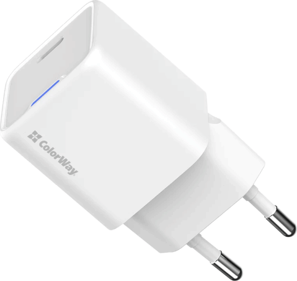 Colorway CW-CHS059PD-WT GaN Mini USB-C Hálózati Töltő Adapter 20W - Fehér