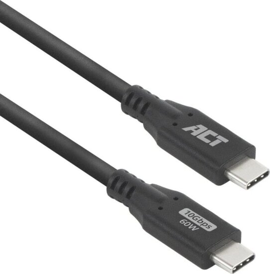 ACT AC7442 USB-C apa - USB-C 3.1 apa Adat és Töltőkábel 2m - Fekete