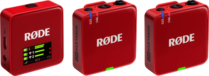 Rode Wireless GO III Compact Kétcsatornás Csiptetős Wireless USB-C Mikrofon Szett - Piros