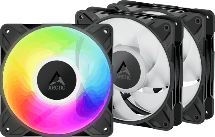ARCTIC P12 Pro A-RGB LN 120mm PWM Rendszerhűtő ventilátor 3db - Fekete