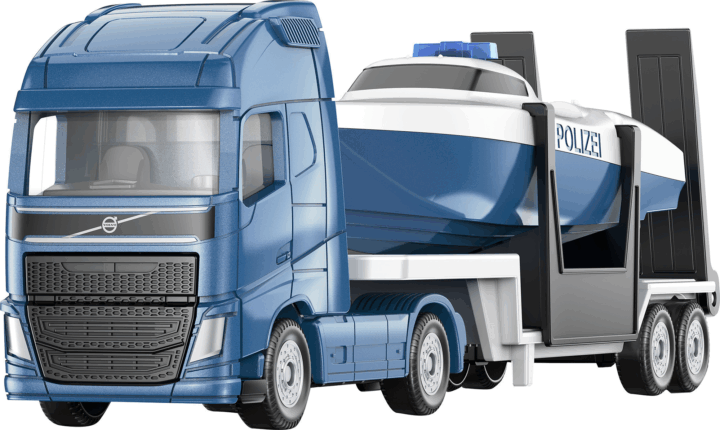 Siku Super Volvo Teherautó hajóval fém modell jármű 1:87 - Kék