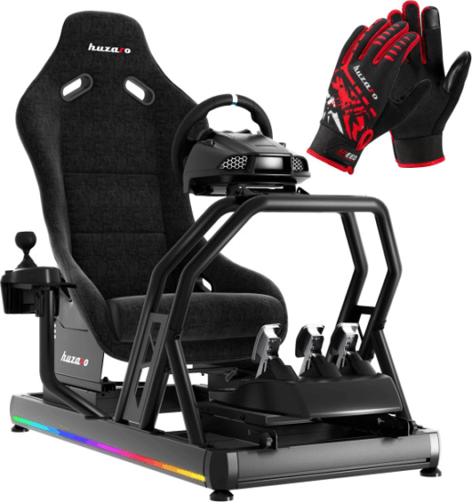 Huzaro Speed 9.0 Gamer versenyszék kormánnyal és pedállal - Fekete (PC)