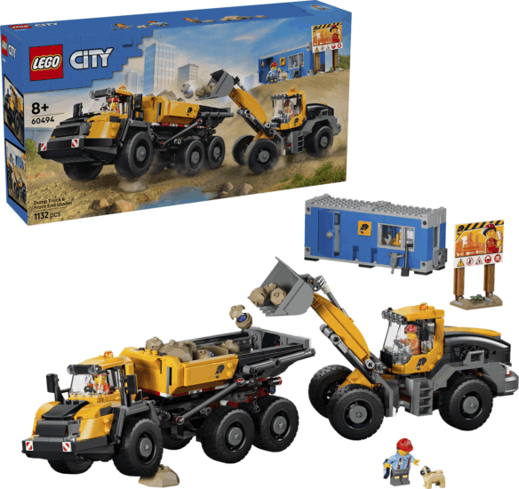 LEGO 60494 City - Homlokrakodó és Billenőplatós Teherautó