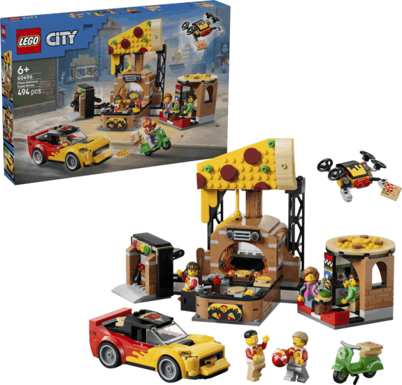 LEGO 60496 City - Pizzéria Kiszállító Járművekkel