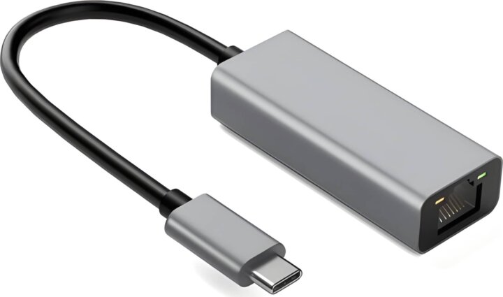 iBox IACRJ USB-C apa - RJ45 Gigabit LAN Hálózati Adapter - Ezüst