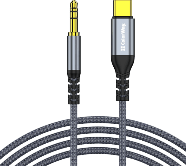 Colorway CW-CBPDJ071-G USB-C apa - Jack 3.5mm apa Audio Adapter Kábel 1.2m - Szürke