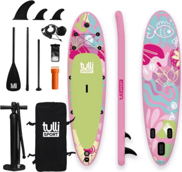 Tulli Sport Bloom SUP felfújható deszka kiegészítőkkel max. 160kg - Rózsaszín/Mintás