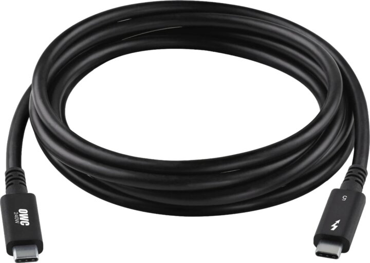 NewerTech Thunderbolt 5 / USB-C apa - Thunderbolt 5 / USB-C apa Adat és Töltőkábel Kábel 2m - Fekete