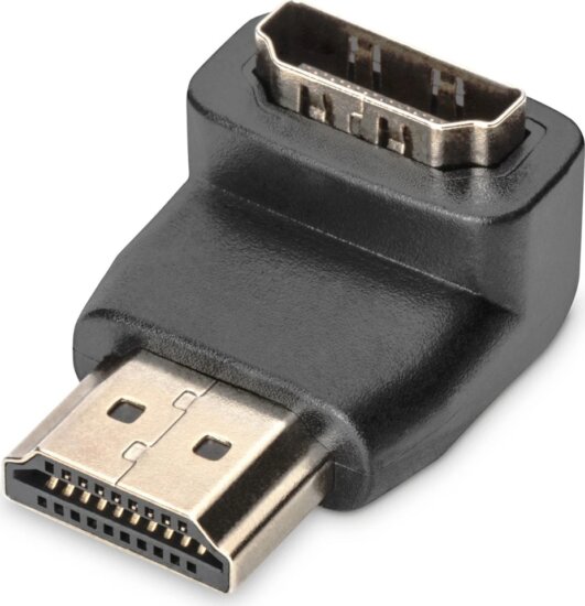 Digitus AK-330502-000-S HDMI-A apa - HDMI-A anya 90° Átalakító Adapter - Fekete