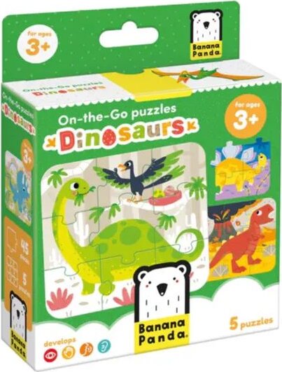 Banana Panda dinoszauruszok 5x9 darabos Úti kirakó